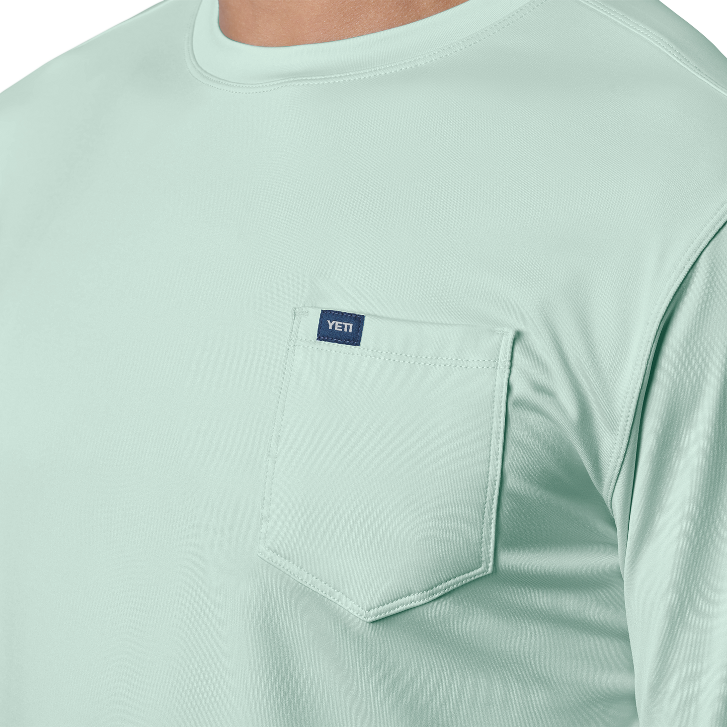 YETI Langärmeliges Sunshirt mit Tasche Ice Mint
