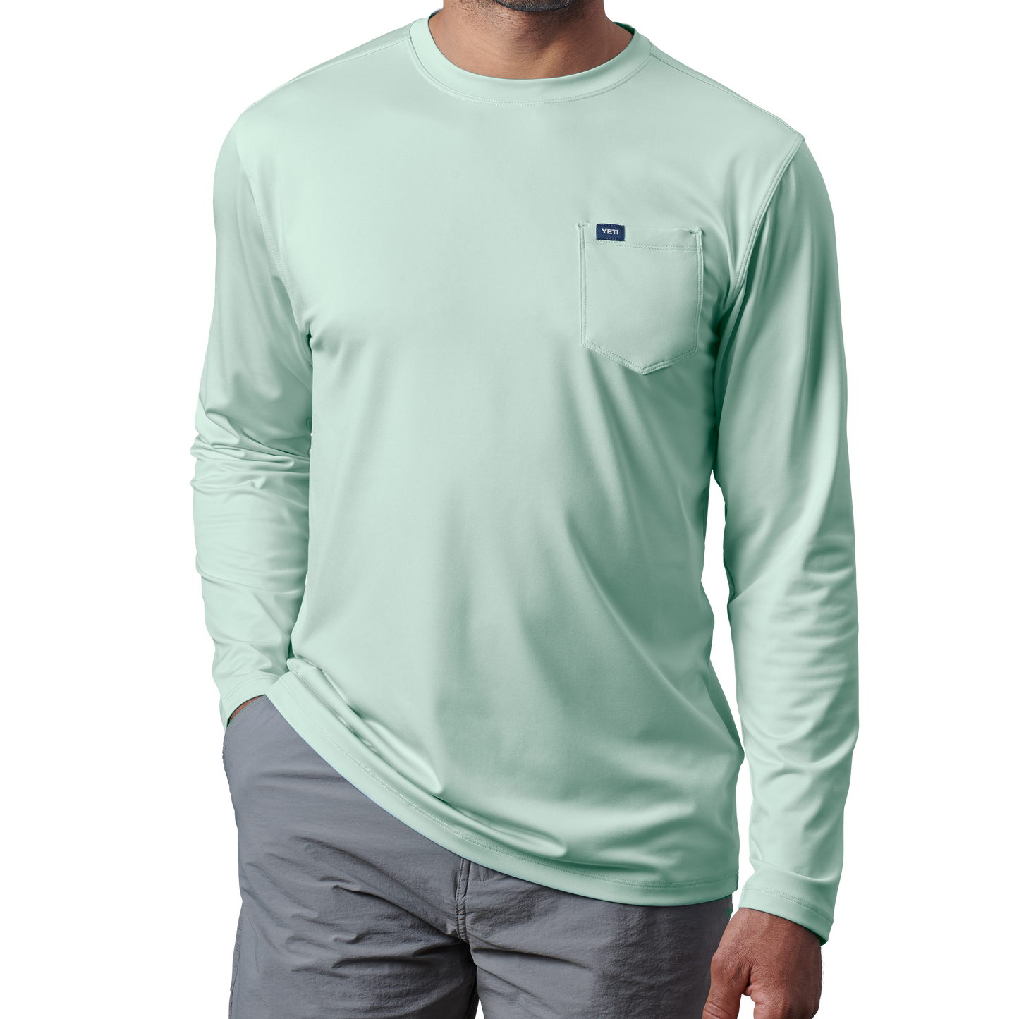 YETI Langärmeliges Sunshirt mit Tasche Ice Mint