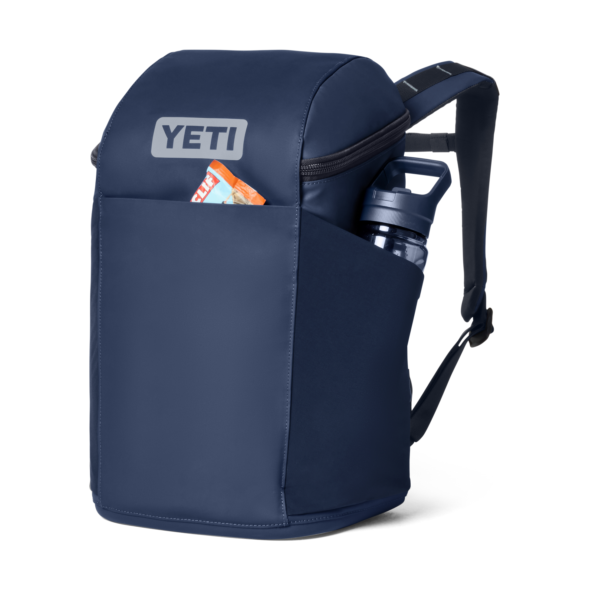 Navy blue backpack with YETI logo on a white background