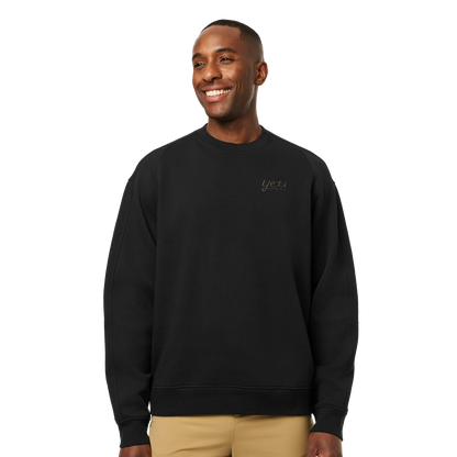 YETI™ Logo Script Fleece Crew Neck Black
