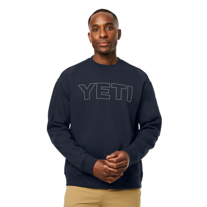 YETI™ Logo Block Fleece Crew Neck Navy