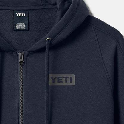 YETI Logo Badge Full Zip Hoodie Navy