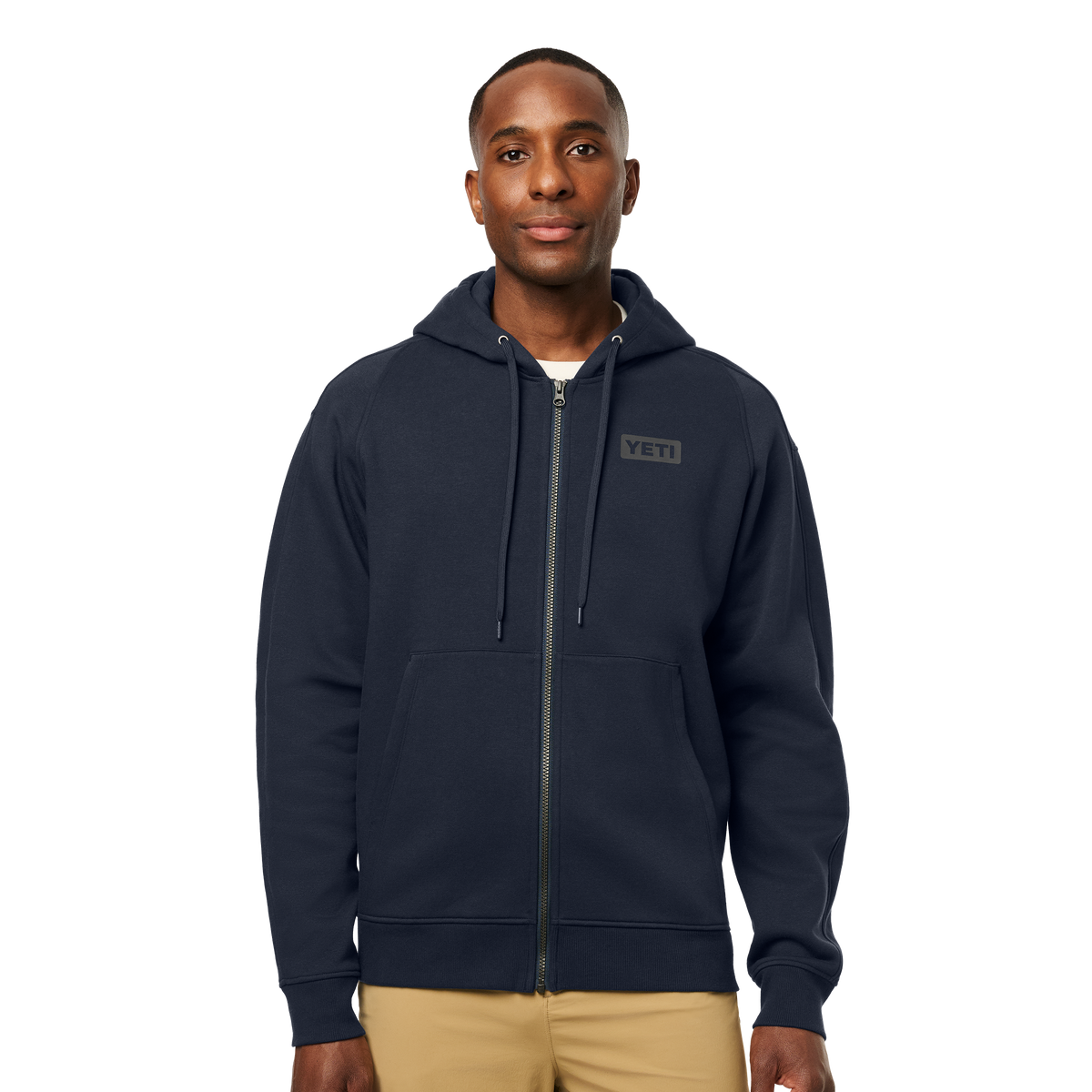YETI Logo Badge Full Zip Hoodie Navy