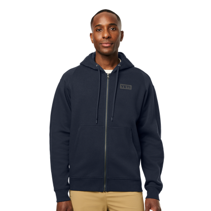YETI Logo Badge Full Zip Hoodie Navy