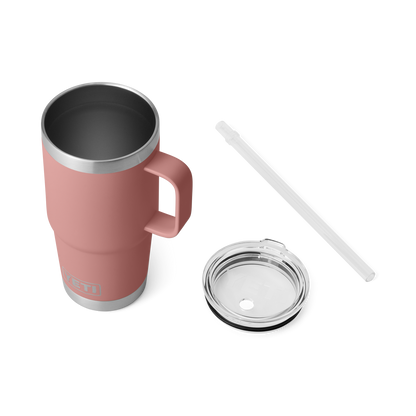 YETI Rambler® 25 oz (710 ml) Trinkbecher Mit Trinkhalm-deckel Sandstone Pink