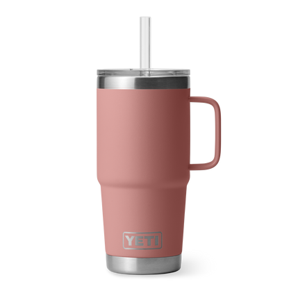 YETI Rambler® 25 oz (710 ml) Trinkbecher Mit Trinkhalm-deckel Sandstone Pink