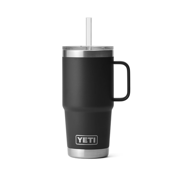 YETI Rambler® 25 oz (710 ml) Trinkbecher Mit Trinkhalm-deckel Schwarz