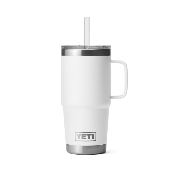 YETI Rambler® 25 oz (710 ml) Trinkbecher Mit Trinkhalm-deckel Weiss