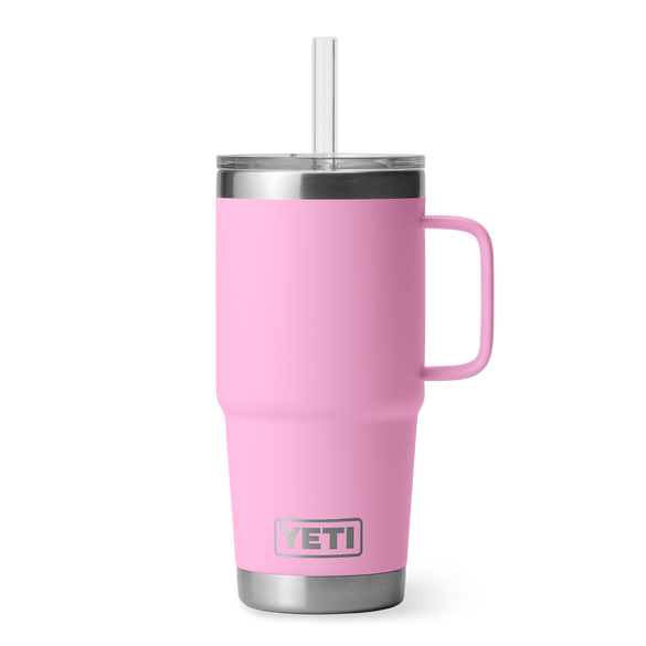 YETI Rambler® 25 oz (710 ml) Trinkbecher Mit Trinkhalm-deckel Power Pink