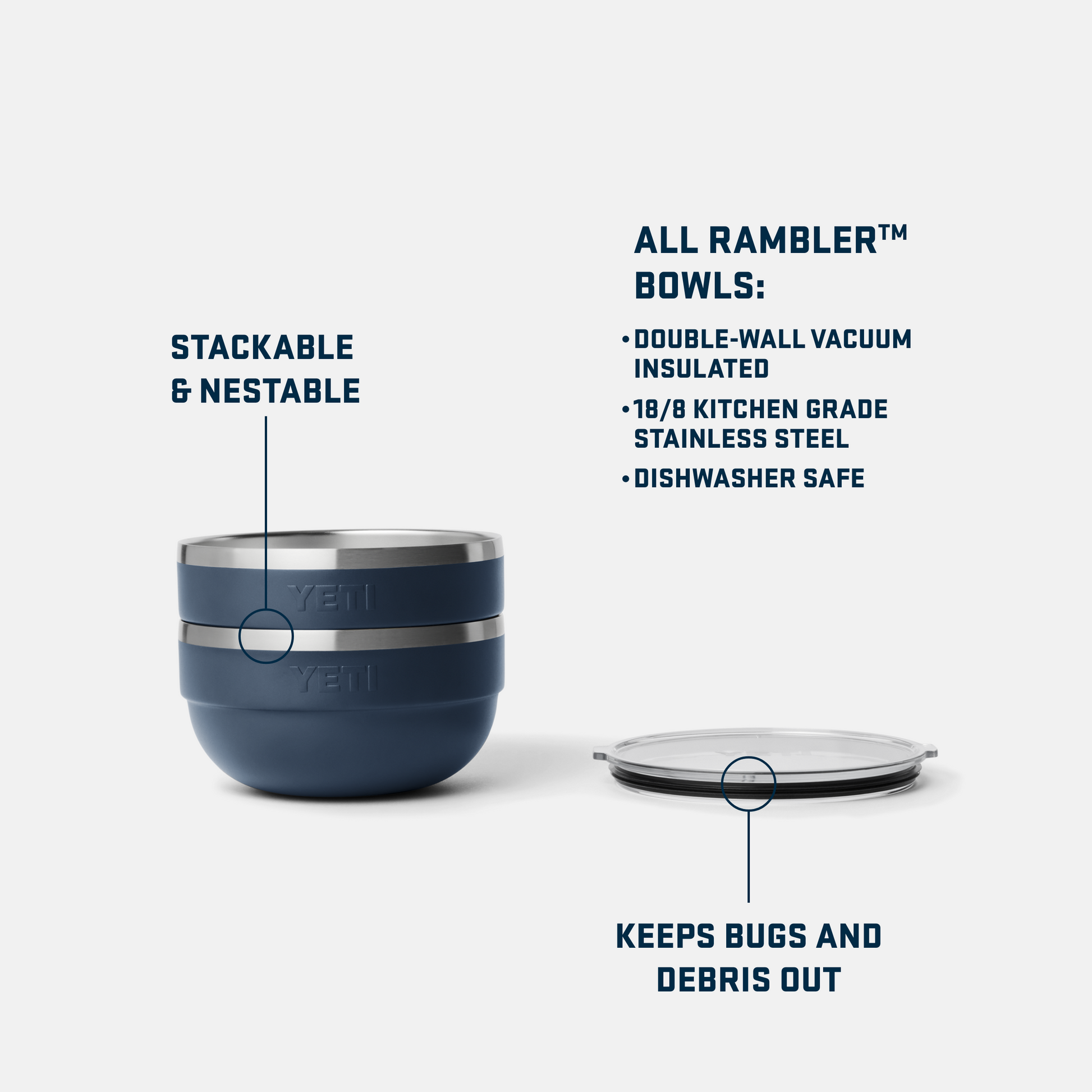 YETI Isolierte Rambler™ Schüssel Mittelgrößer Weiss