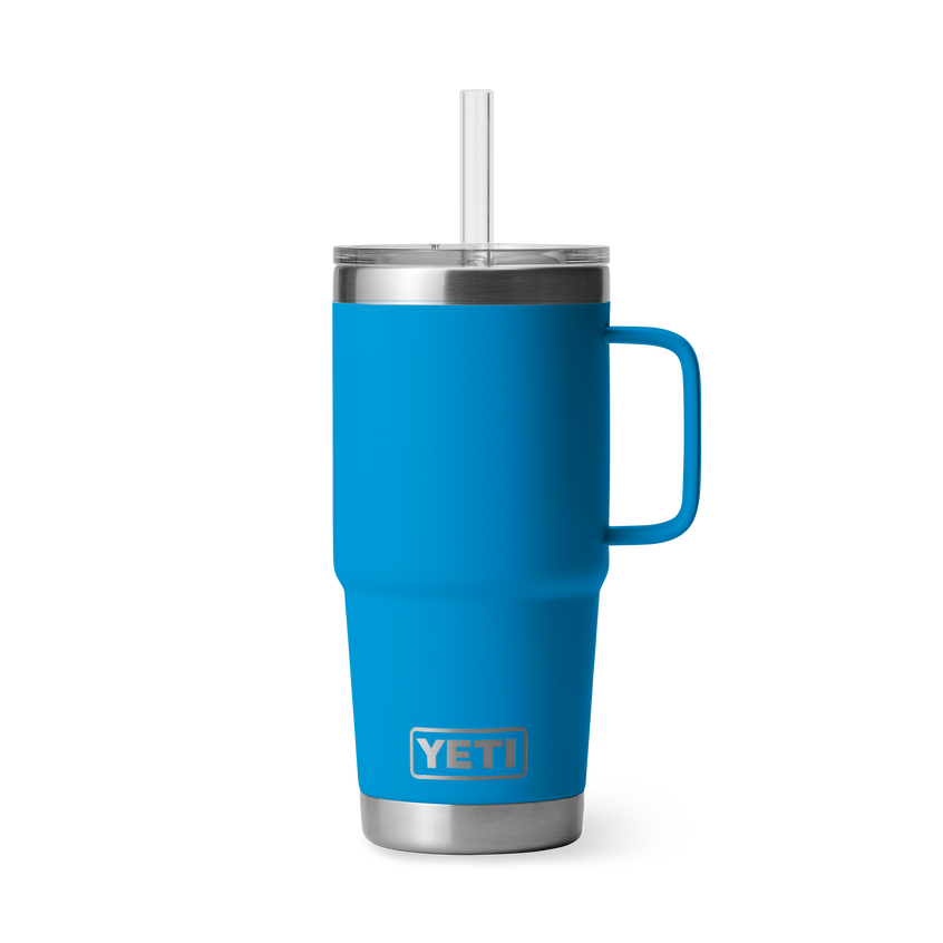 YETI Rambler® 25 oz (710 ml) Trinkbecher Mit Trinkhalm-deckel Big Wave Blue