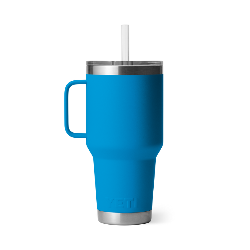 YETI Rambler® 35 oz (994 ml) Trinkbecher Mit Trinkhalm-deckel Big Wave Blue