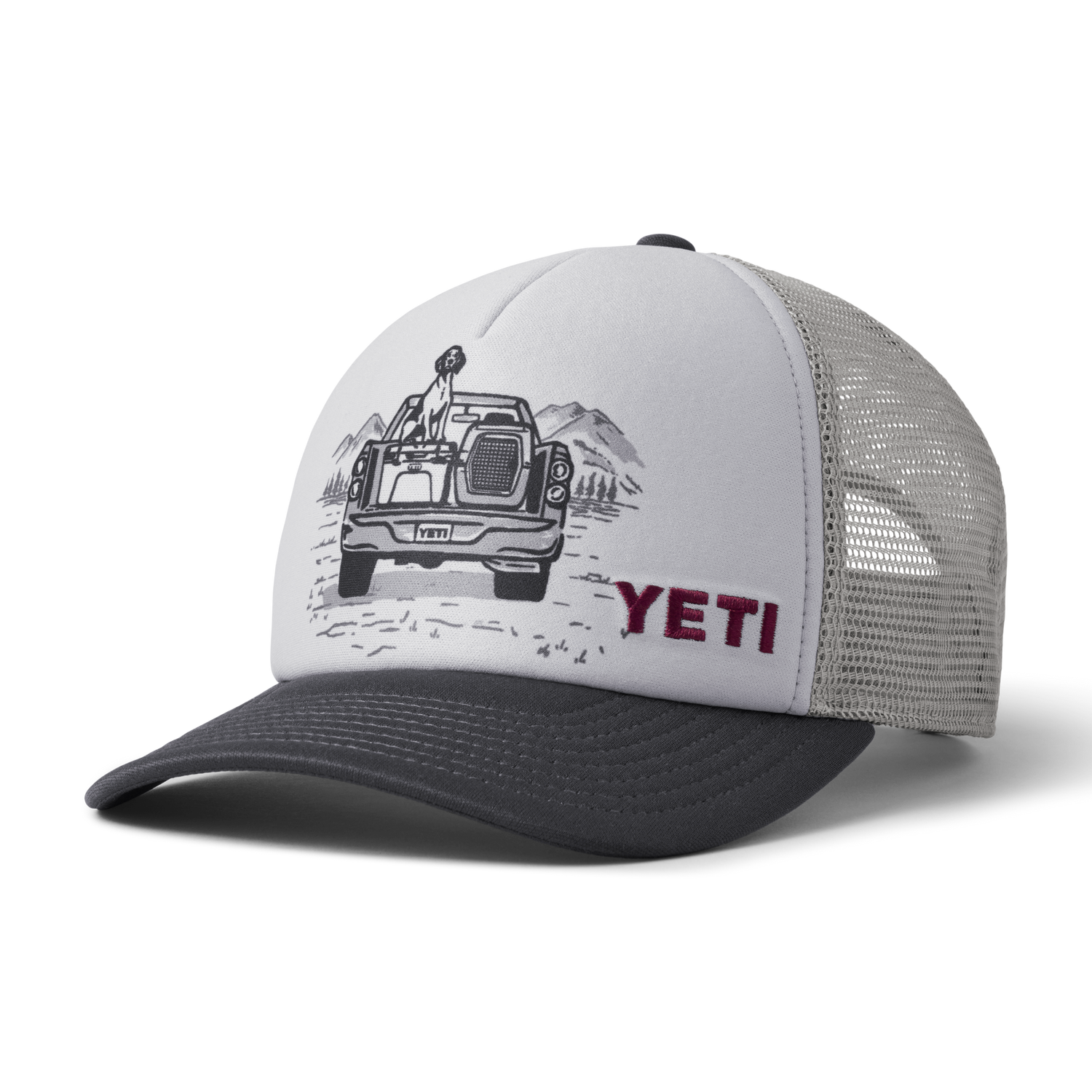 YETI Trucker-Cap mit Hund in einem Truck für Kinder Grey