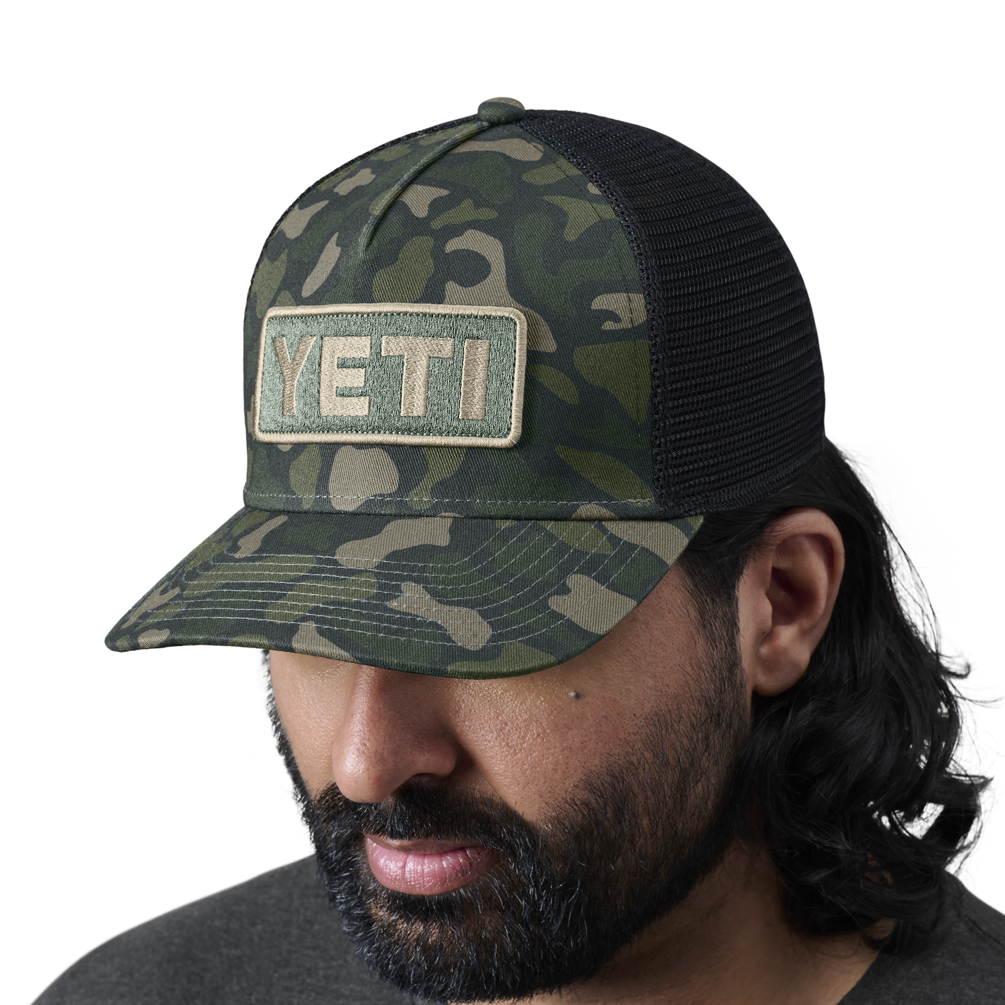 YETI Trucker-Cap in Camouflage-Optik mit Logo Green Camo