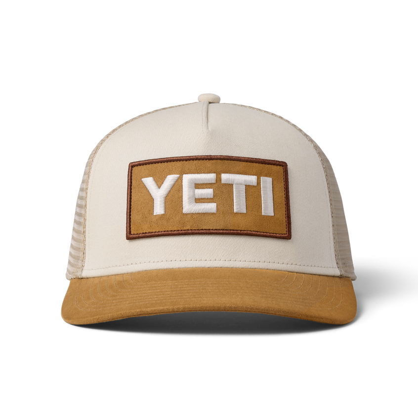 YETI Trucker-Cap mit Logo und Krempe in Wildlederoptik Khaki/Tan