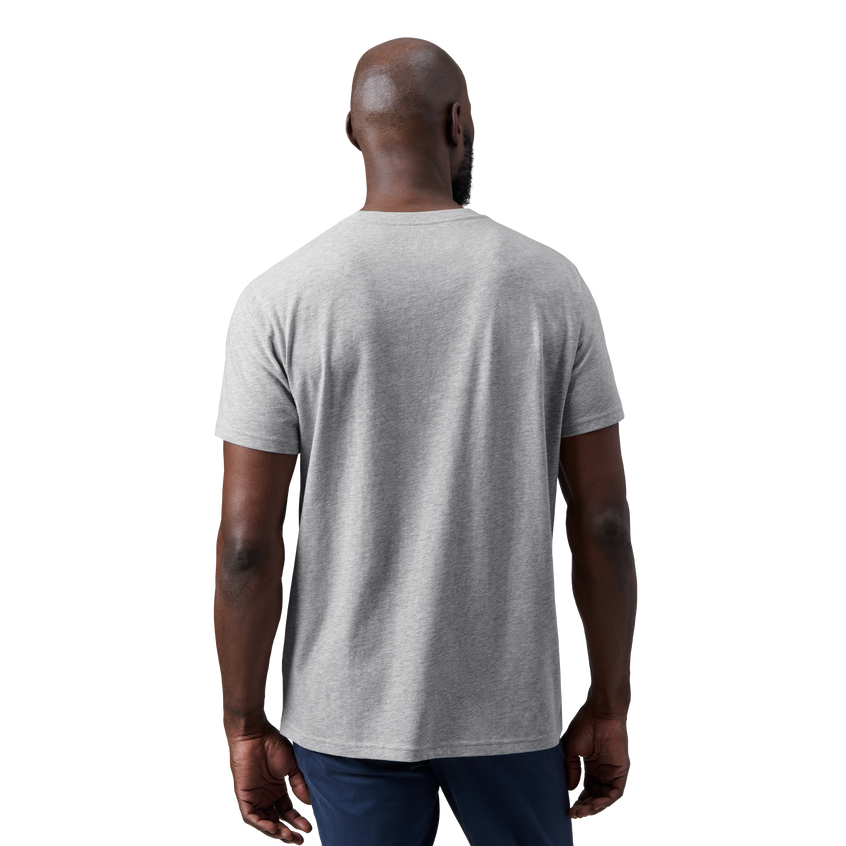 YETI Camouflage-Logo-Badge Kurzarm-T-Shirt Heather Grey