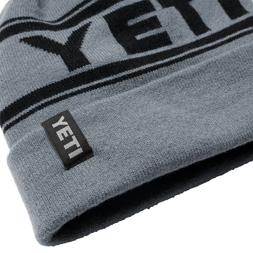 YETI Retro-Strickmütze mit Logo Grey/Schwarz