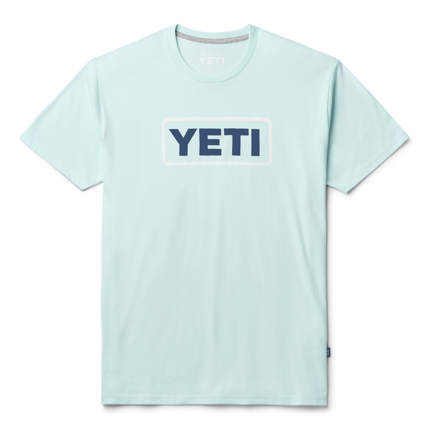 YETI Premium Logo Badge Kurzarm-Shirt Light Blue