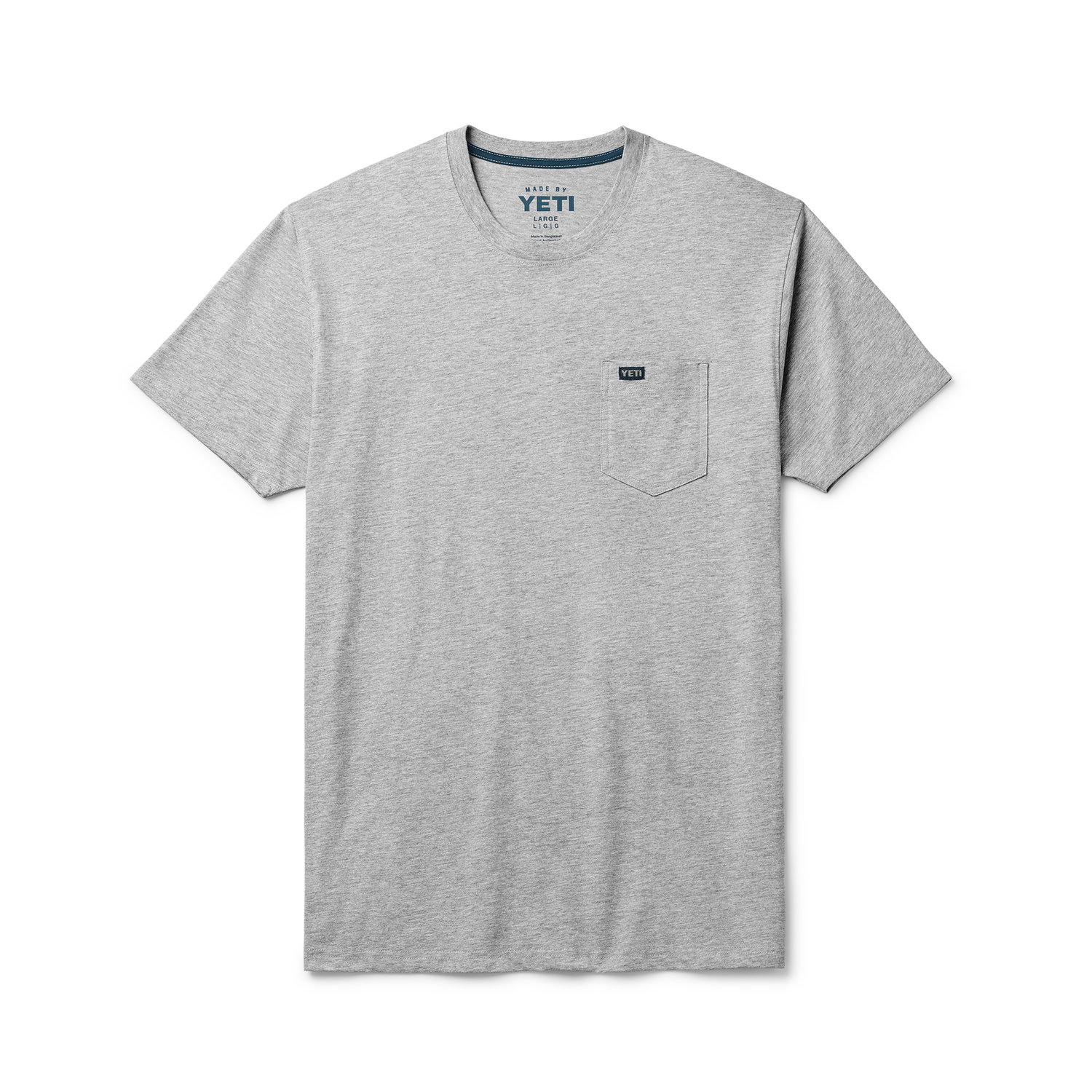 YETI Kurzarm-T-Shirt in Premiumqualität mit Tasche Heather Grey