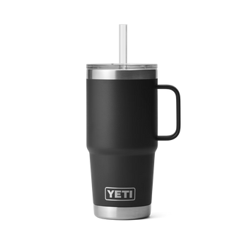 YETI Rambler® 25 oz (710 ml) Trinkbecher Mit Trinkhalm-deckel Schwarz
