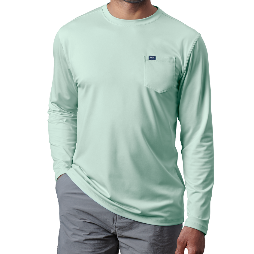 YETI Langärmeliges Sunshirt mit Tasche Ice Mint