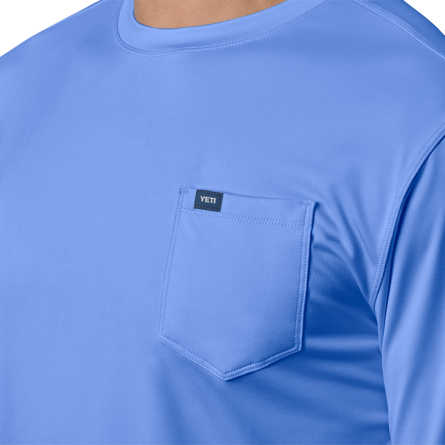YETI Langärmeliges Sunshirt mit Tasche Offshore Blue