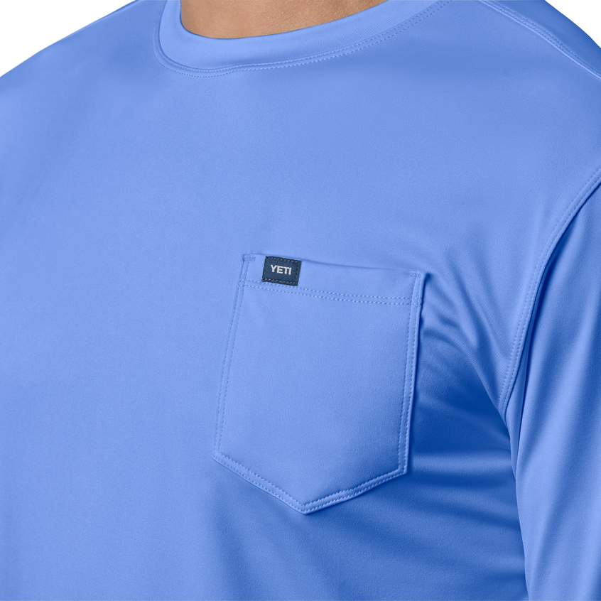 YETI Langärmeliges Sunshirt mit Tasche Offshore Blue