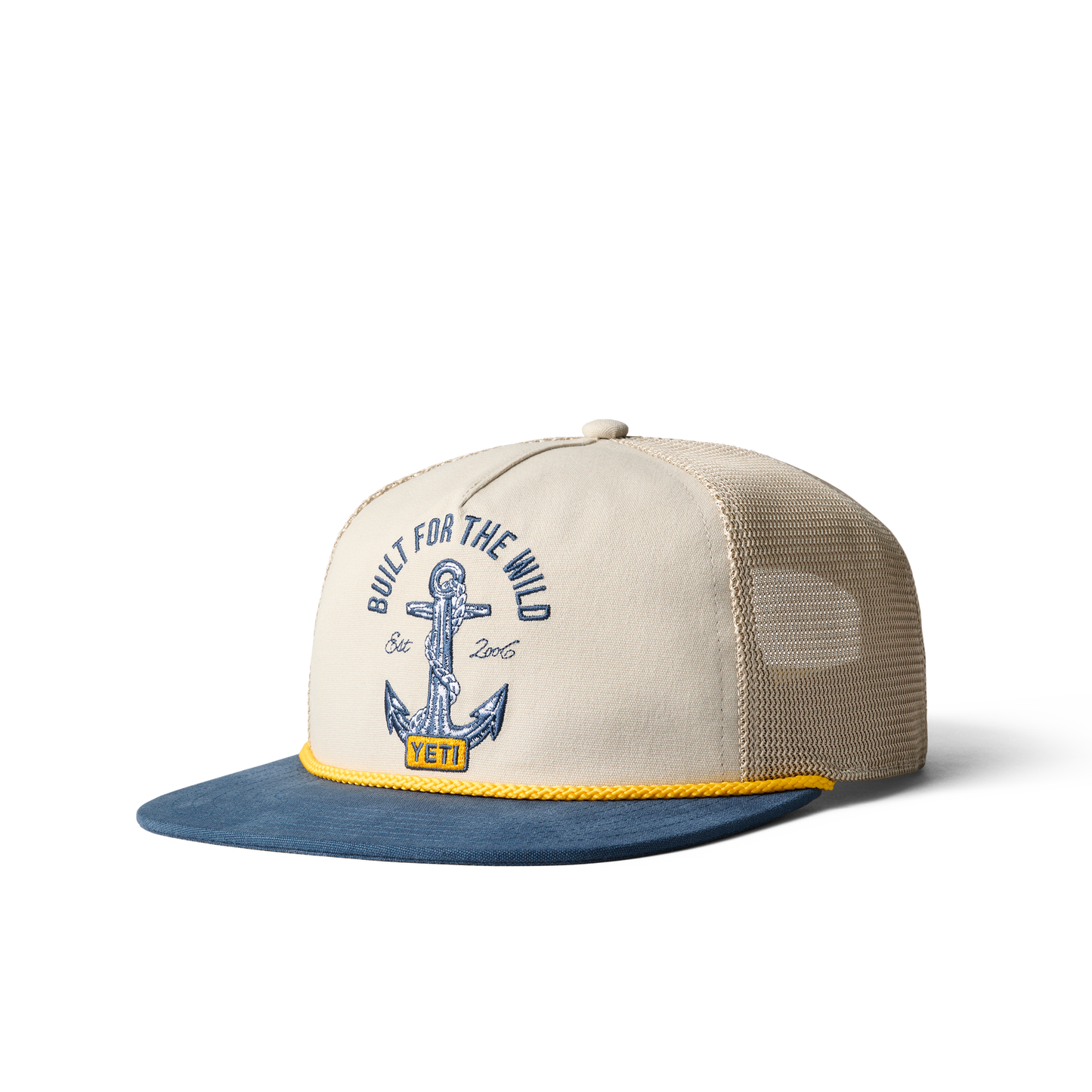YETI Cap mit flacher Krempe und Hochsee-Emblem Tan/Navy
