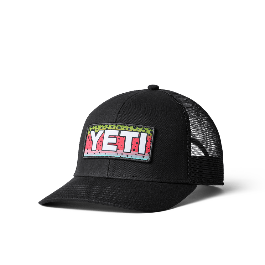 YETI Trucker-Cap mit Regenbogenforellen-Logo-Badge Schwarz