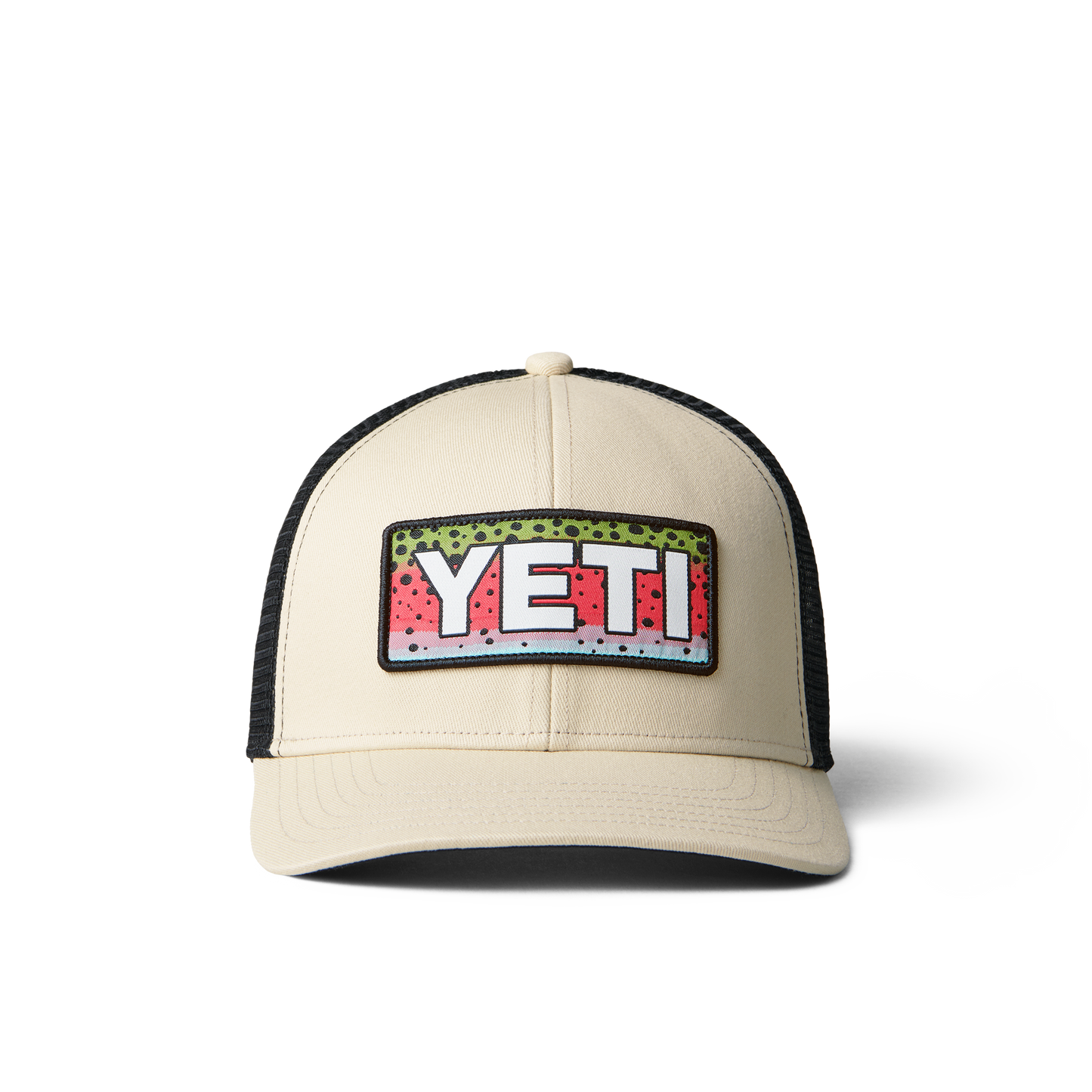 YETI Trucker-Cap mit Regenbogenforellen-Logo-Badge Cream