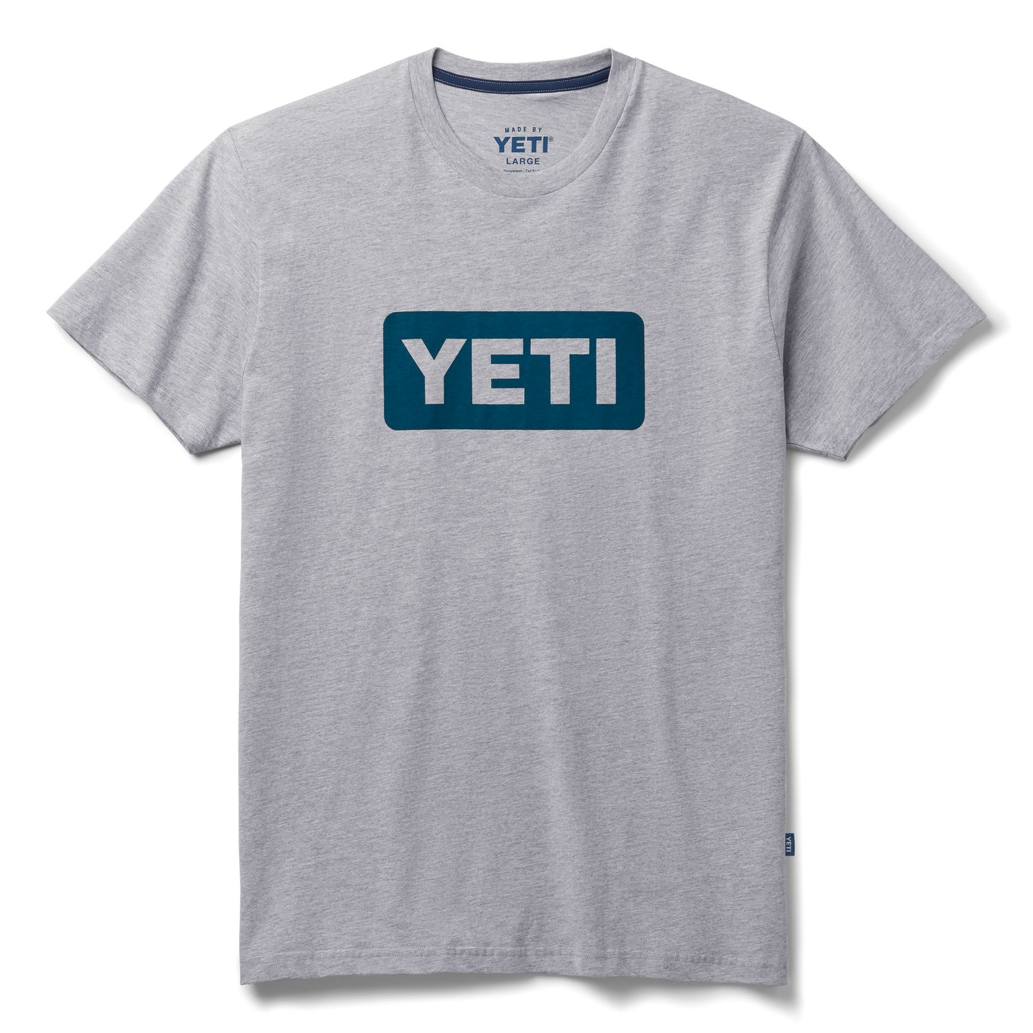 YETI Premium Logo Badge Kurzarm-Shirt Grey/Navy