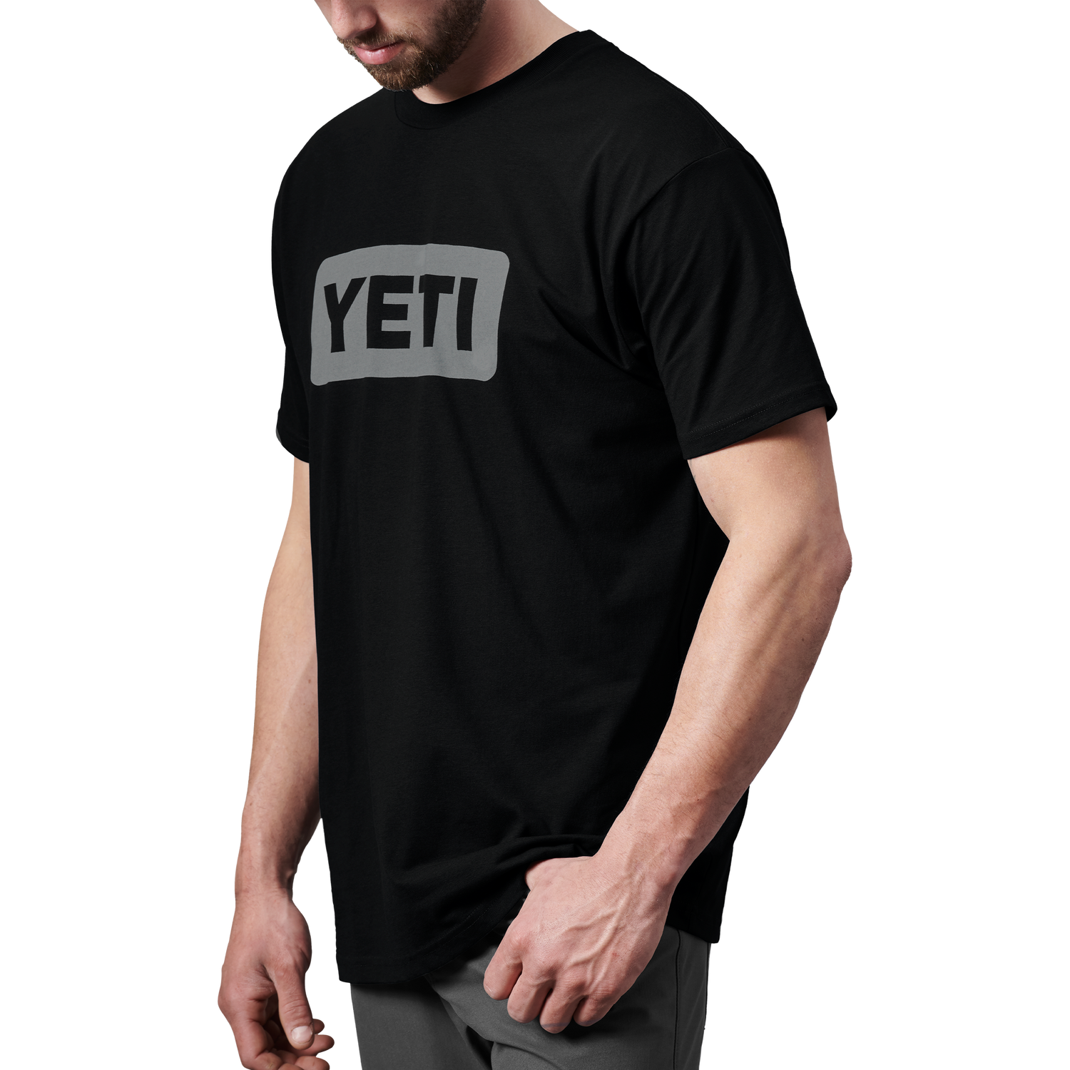 YETI Premium Logo Badge Kurzarm-Shirt Schwarz/Grey